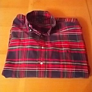 🎈🎈🎈RALPH LAUREN VINTAGE BIG BUTTON DWN SHIRT SIZE L..PLAID COLORS N STRIPES